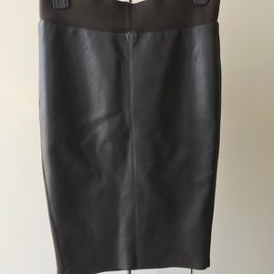 Bailey 44 dk brown faux leather skirt XS